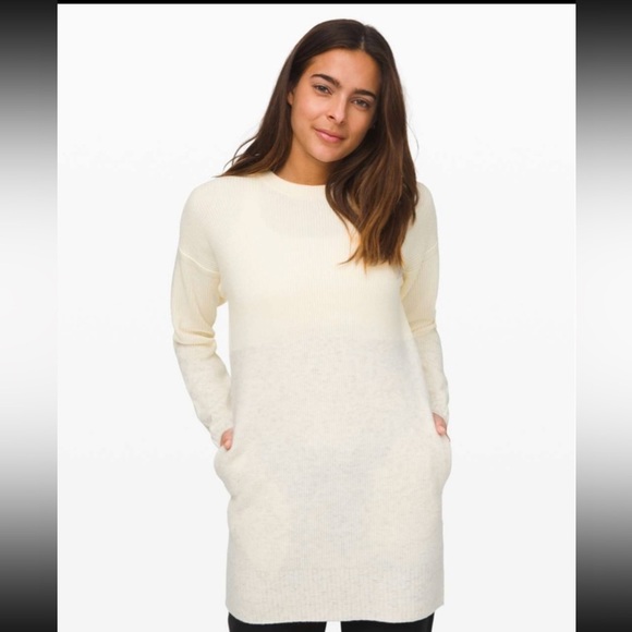 Lululemon Restful Intention Sweater in Angel Wing / Heathered Light Ivory - Picture 2 of 14